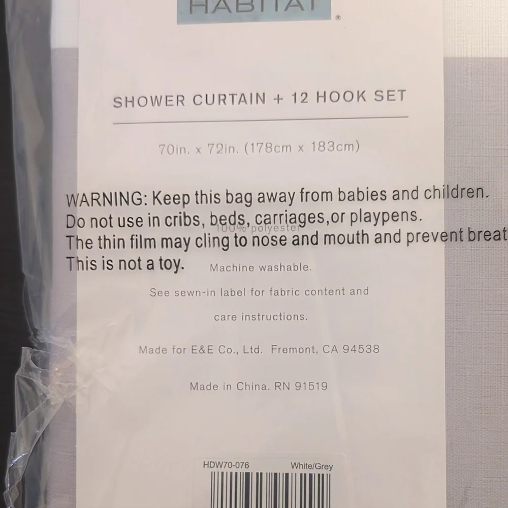 Urban Habitat Striped Shower Curtain With Hooks
